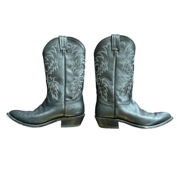 TONY LAMA MEN'S STALLION LEATHER AMERICANA WESTERN BOOTS 8.5EE Black Xtra- Wide - Picture 9 of 12